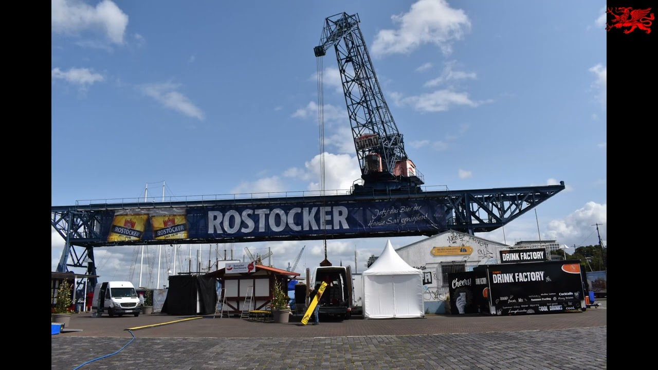 05.08.2025 Rostock, die Hanse Sail im Stadthafen. Viele Schiffe und Schausteller sind schon da.