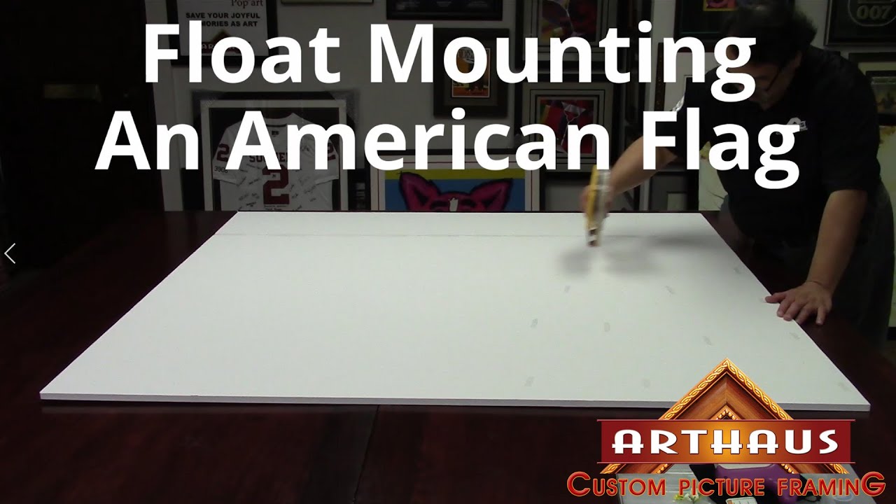 Float Mounting a 49 star American Flag  - The custom frame is approximately 62 x 65 inches.