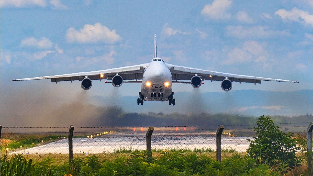 ANTONOV AN-124 CRAZY OVERHEAD TAKEOFF | Maximus Airlines UR-ZYD at Batajnica AFB
