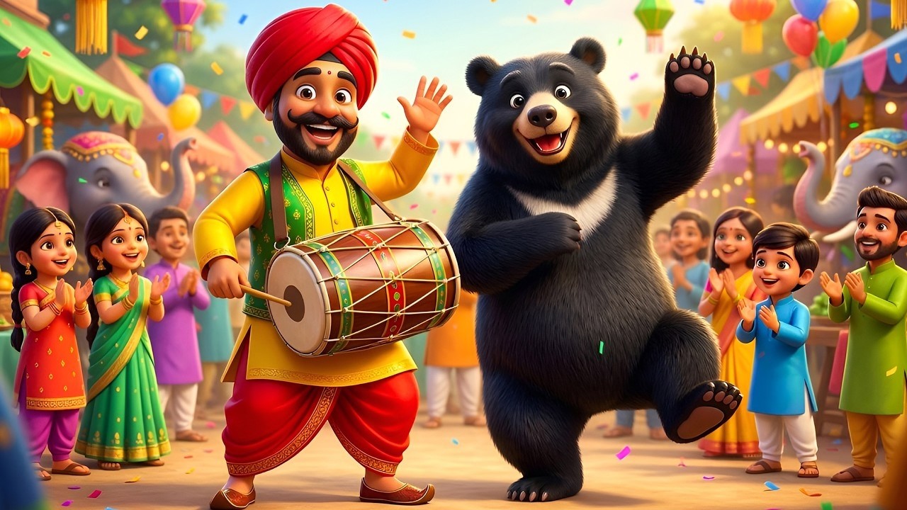 Kalu Madari Aaya | कालू मदारी आया | Kids Hindi Rhymes | Funny Bear Song For Children #Cartoon