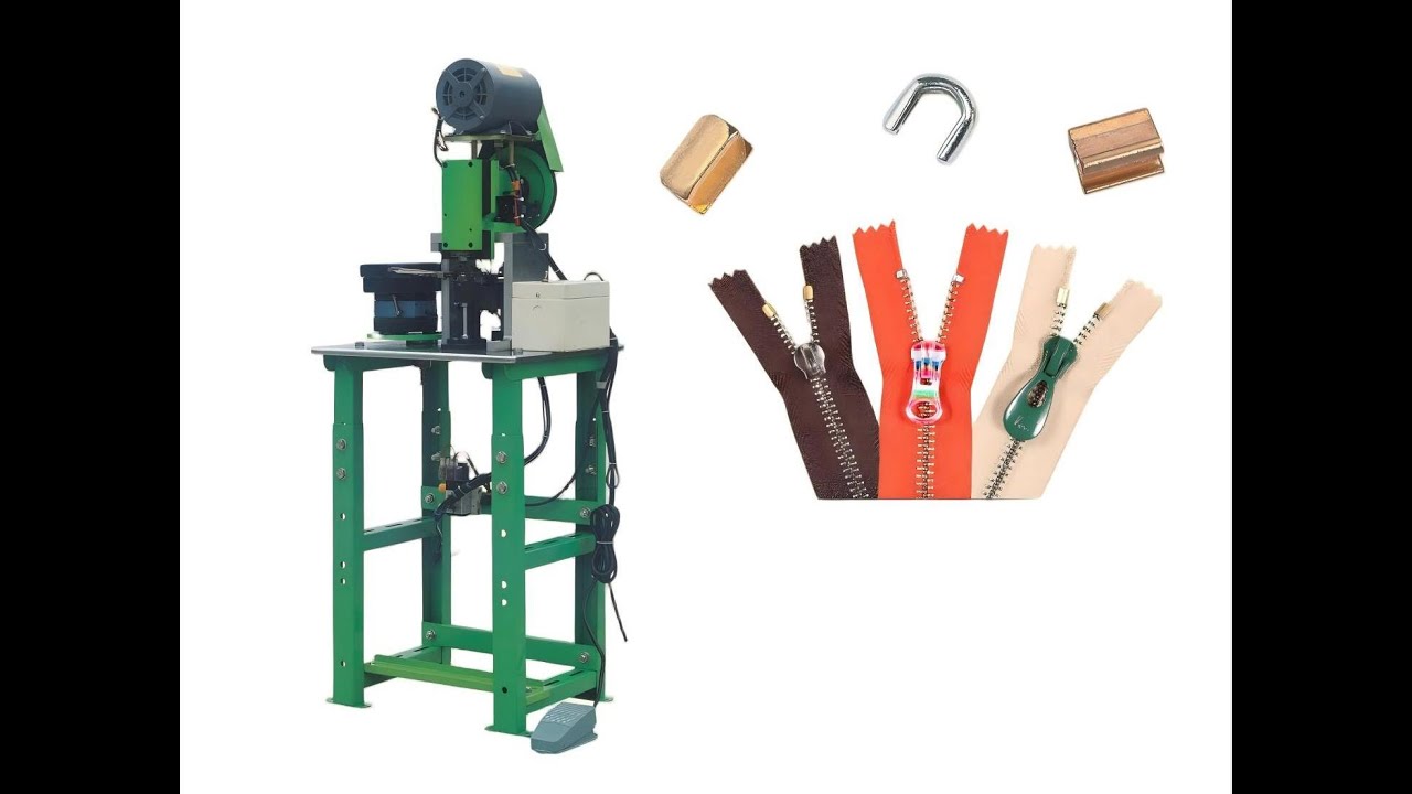 YFM-104MY Semi auto metal zipper preformed U top stop machine