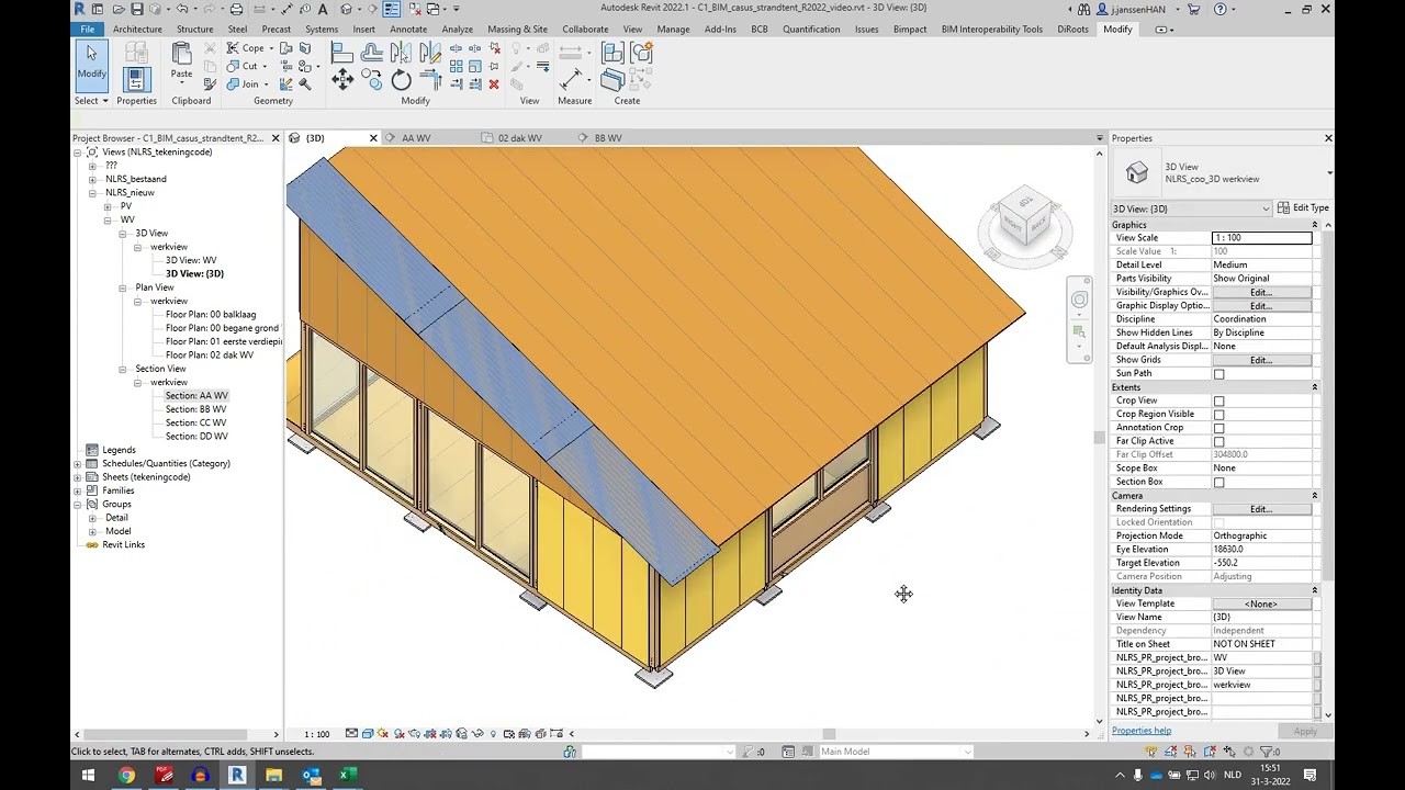 C1 BIM dak golfplaten