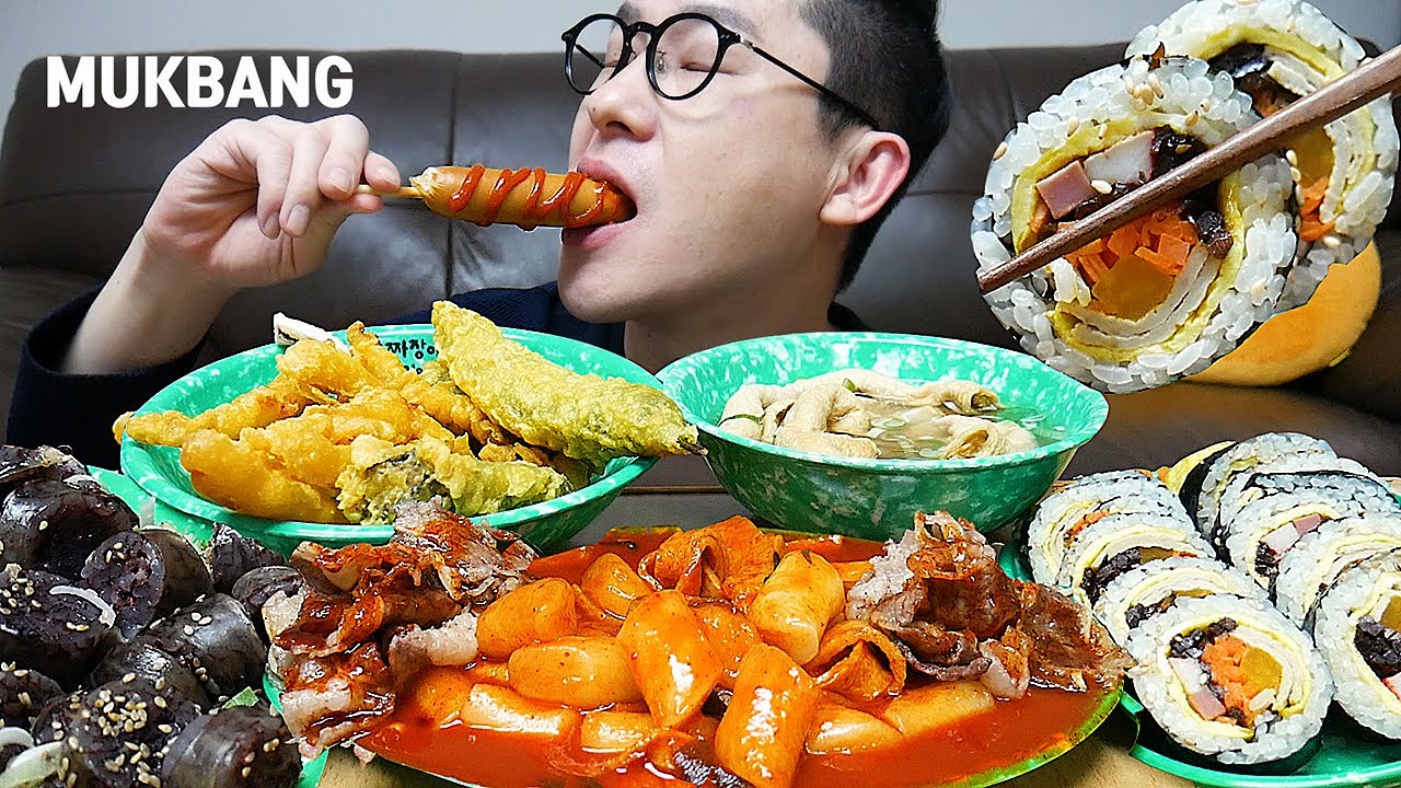 ASMR MUKBANGㅣTteokbokki, Sundae, Fried foods, Eomuk, GimbapㅣEATING SHOW 