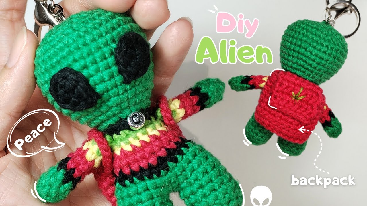 Crochet Alien Keychain ♡ Tutorial