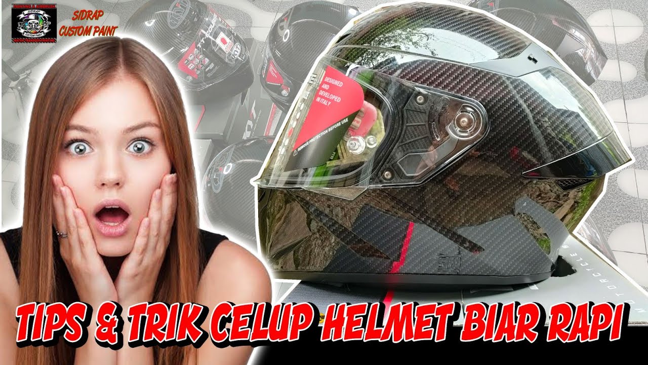 cara celup carbon helmet full face KYT TT course ‼️⁉️ carbon water transfer printing motifnya rapi