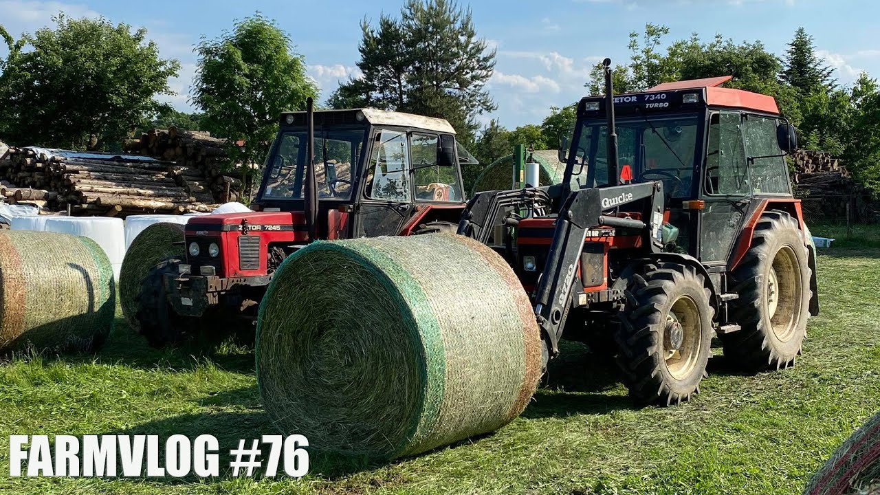 FARMVlog #76 - Svážení senážních balíku k baličce | Zetor 7340 Turbo