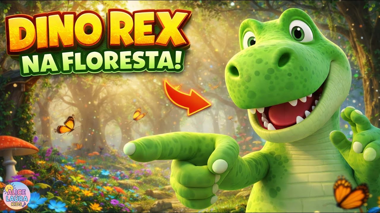 DINO REX NA FLORESTA 🌳🦖 | Música Infantil Divertida | Canção Animada para Crianças