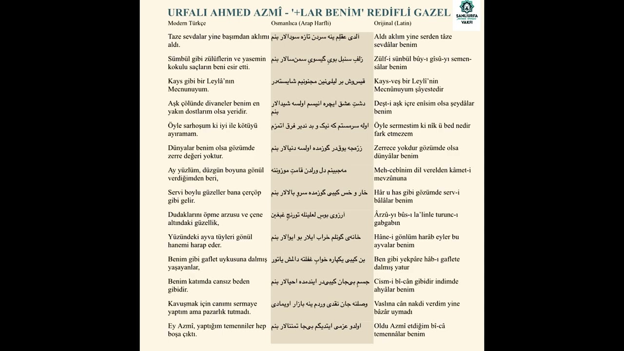 #mevlanakülliyesivakfı #şanlıurfa #hamza #baybostancı #gazel #hafız
