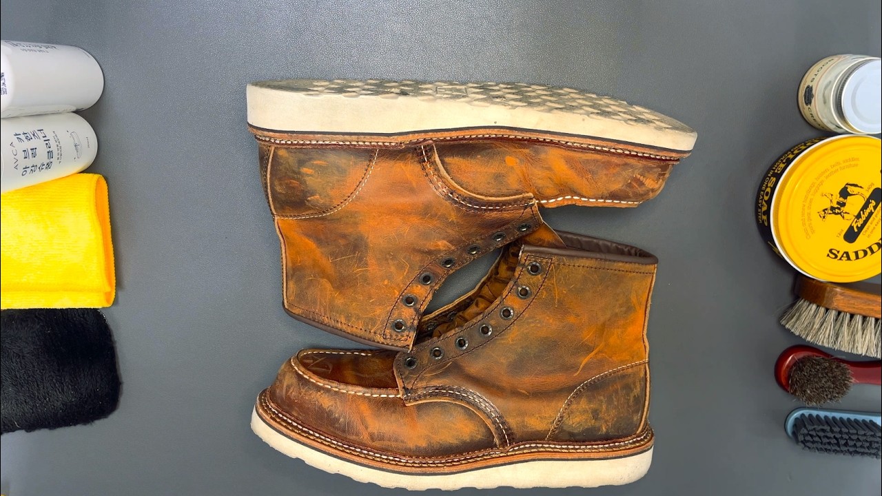 Shoe Care ASMR #27 | Red Wing 1907 | Saddle Soap • Cream • Buff • Shine (No Talking)