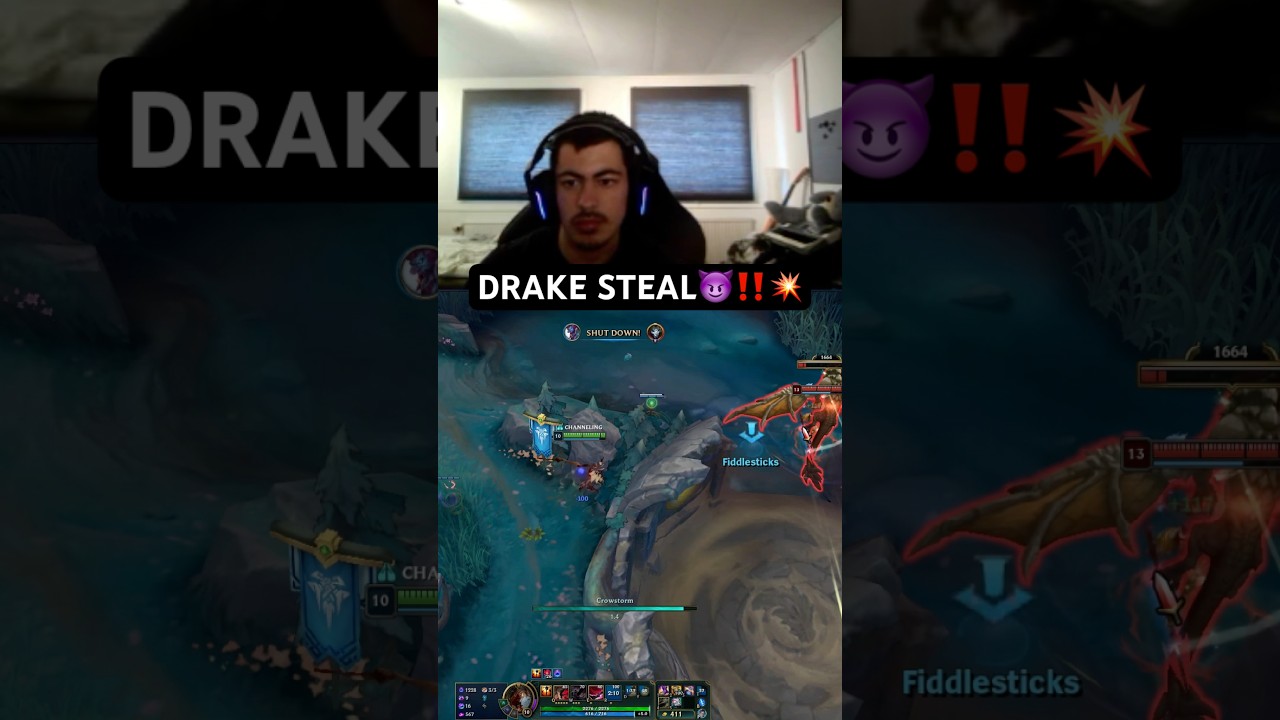 Fiddlesticks Steal Drake At 1 HP😈‼️💥 #fiddlesticks #leagueoflegends #league