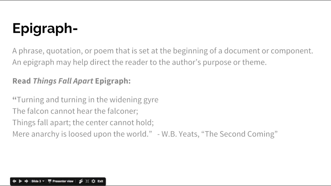 Epigraphs and Bookmarks