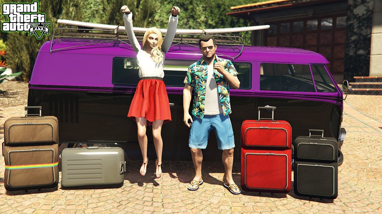 Michael And Loading Screen Girl's Road Trip in GTA 5! (Funny Date)