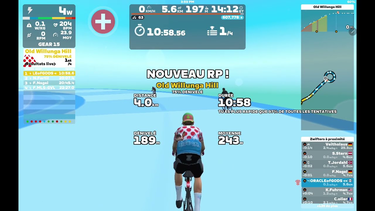 ZWIFT #141 DOUBLE KOM CLIMB OLD WILLUNGA HILL