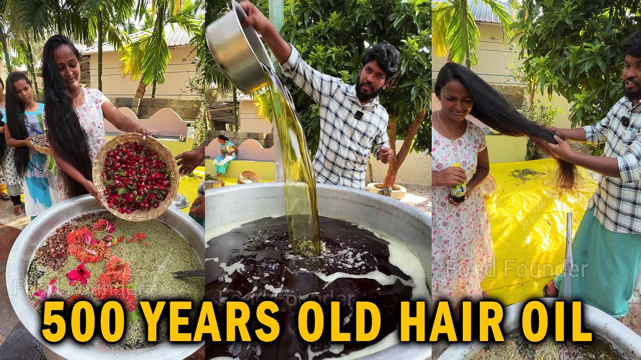 500 Years Old Hair Oil Making Process | Fix All hair Problems | Viral Adivasi hair Oil
