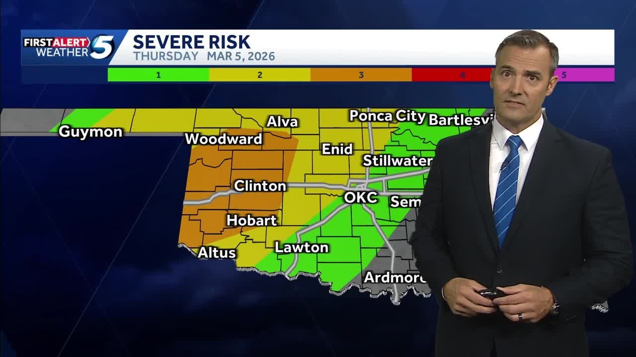 Oklahoma Weather Forecast: Severe storms with tornado risk Thursday