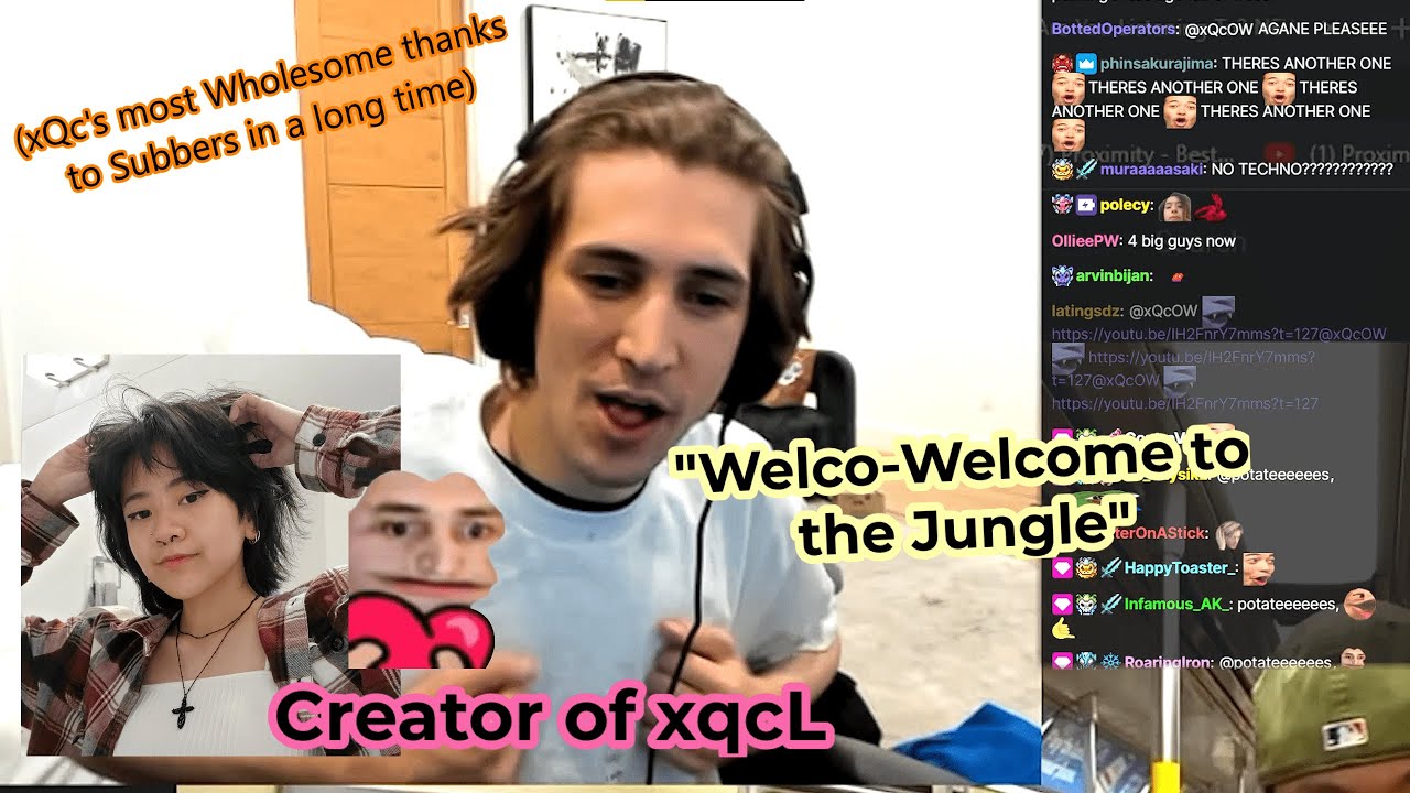 xQc Does Old 'Welcome to the Jungle' to Creator of xqcL Emotes (45 month subbers)