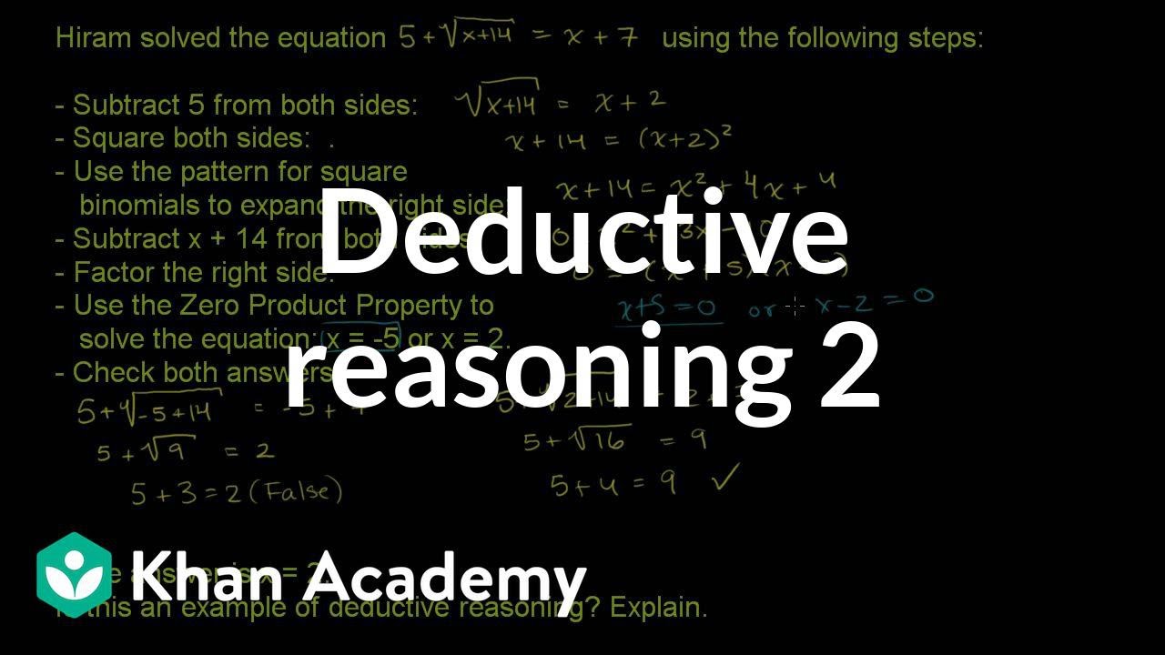Deductive reasoning 2 | Sequences, series and induction | Precalculus | Khan Academy