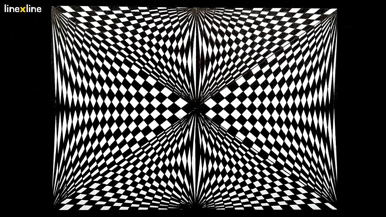 [OP ART] How to draw optical illusion art l Geometric art #020