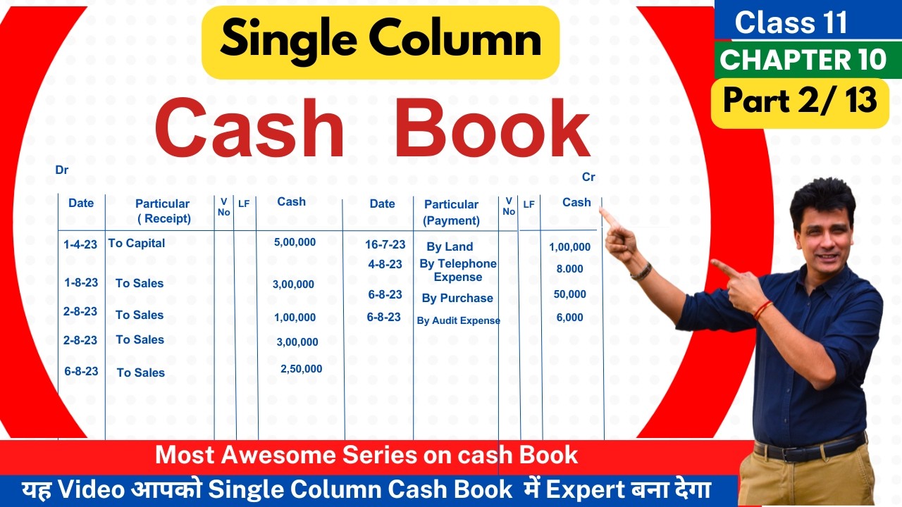 Single Column CASH BOOK | Cash Book Champion Series | Easiest Explanation | Class 11 | Part 2
