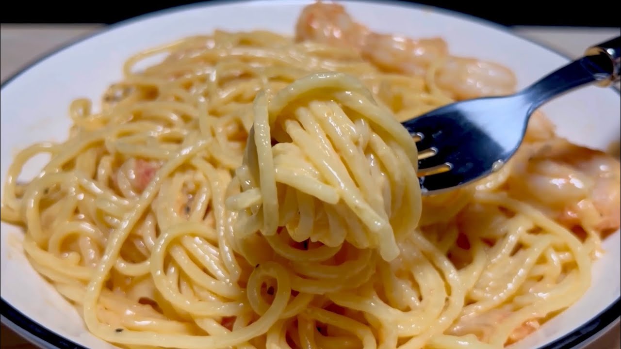 最高に旨い海老クリームパスタ❗️簡単に出来る濃厚なクリームパスタの作り方です。