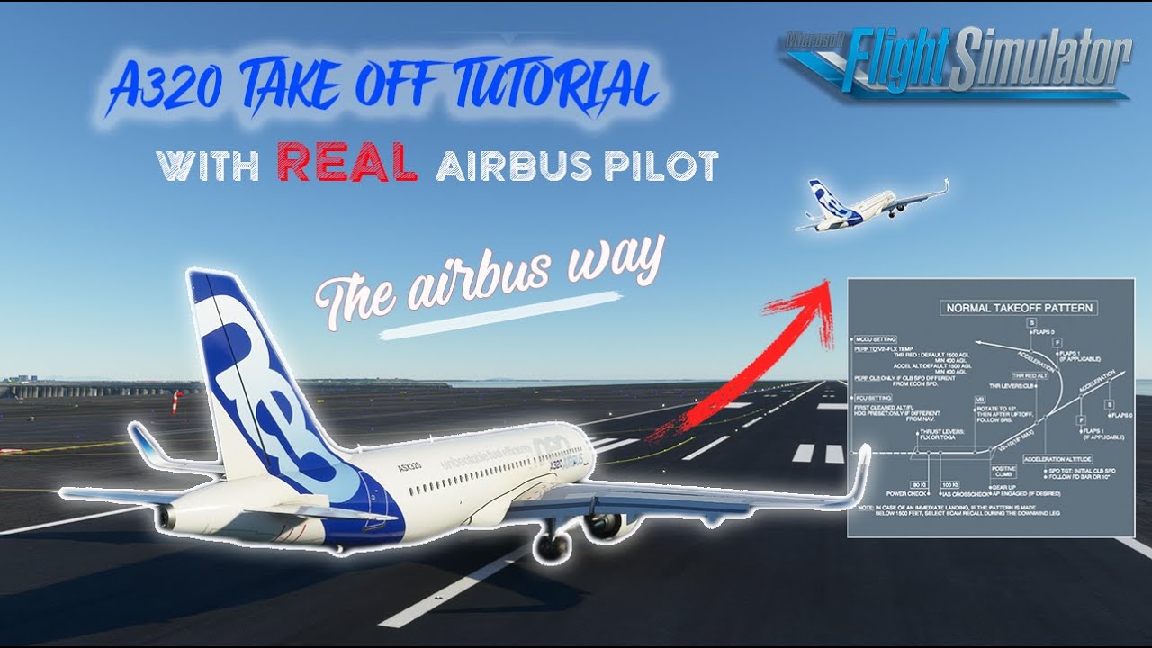 [Real Airbus Pilot x MSFS2020] A320 Take Off Tutorial (Detailed Walk Through)