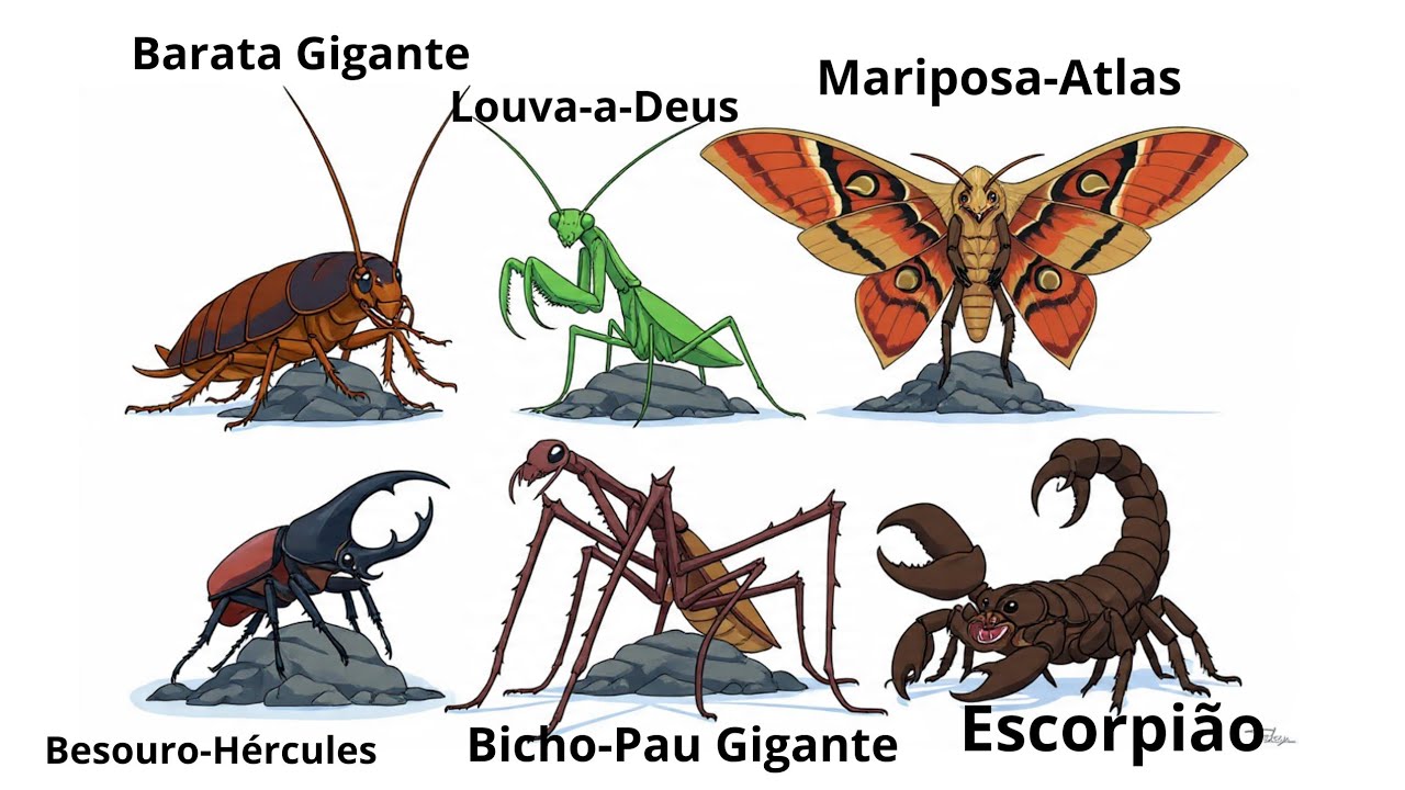 OS 6 MAIORES INSETOS DO MUNDO EXPLICADO EM 3 MINUTOS#mundoanimal #insectos #entretenimiento