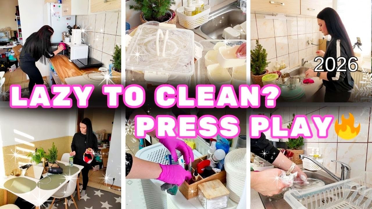 WHEN YOU DON’T WANT TO CLEAN… PRESS PLAY🏡 EXTREME CLEANING MOTIVATION ❤️ CLEANING MY WHOLE APARTMENT