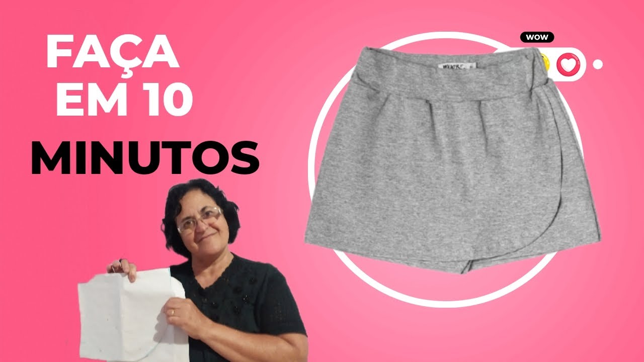 MOLDE DE SHORT SAIA INFANTIL!!Tamanho 4 anos