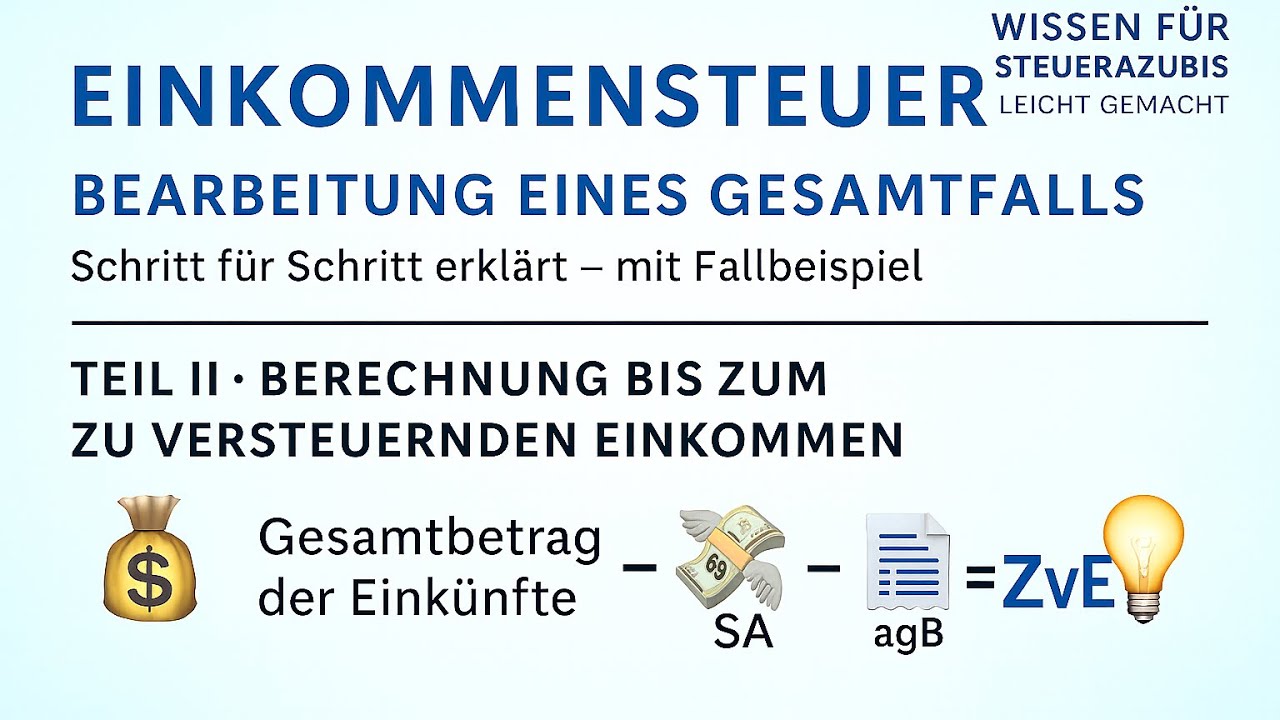 Einkommensteuerfälle leicht erklärt – Teil 2: Berechnung des zu versteuernden Einkommens 💡
