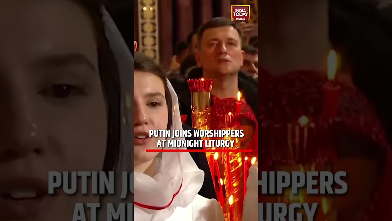 Putin Joins Midnight Easter Liturgy in Moscow Cathedral | Orthodox Prayer Scene #putin #russia