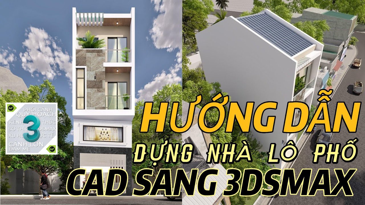 ✅ VẼ NHÀ PHỐ BẰNG 3DS MAX, HỌC VẼ PHỐI CẢNH 3D | 3dsmax quy hoạch