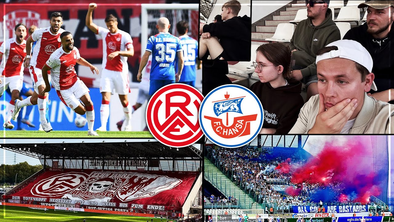 HEFTIGE ABREIBUNG KASSIERT… Essen - Hansa Rostock Stadionvlog | RWE Choreo + Hansa Pyroshow