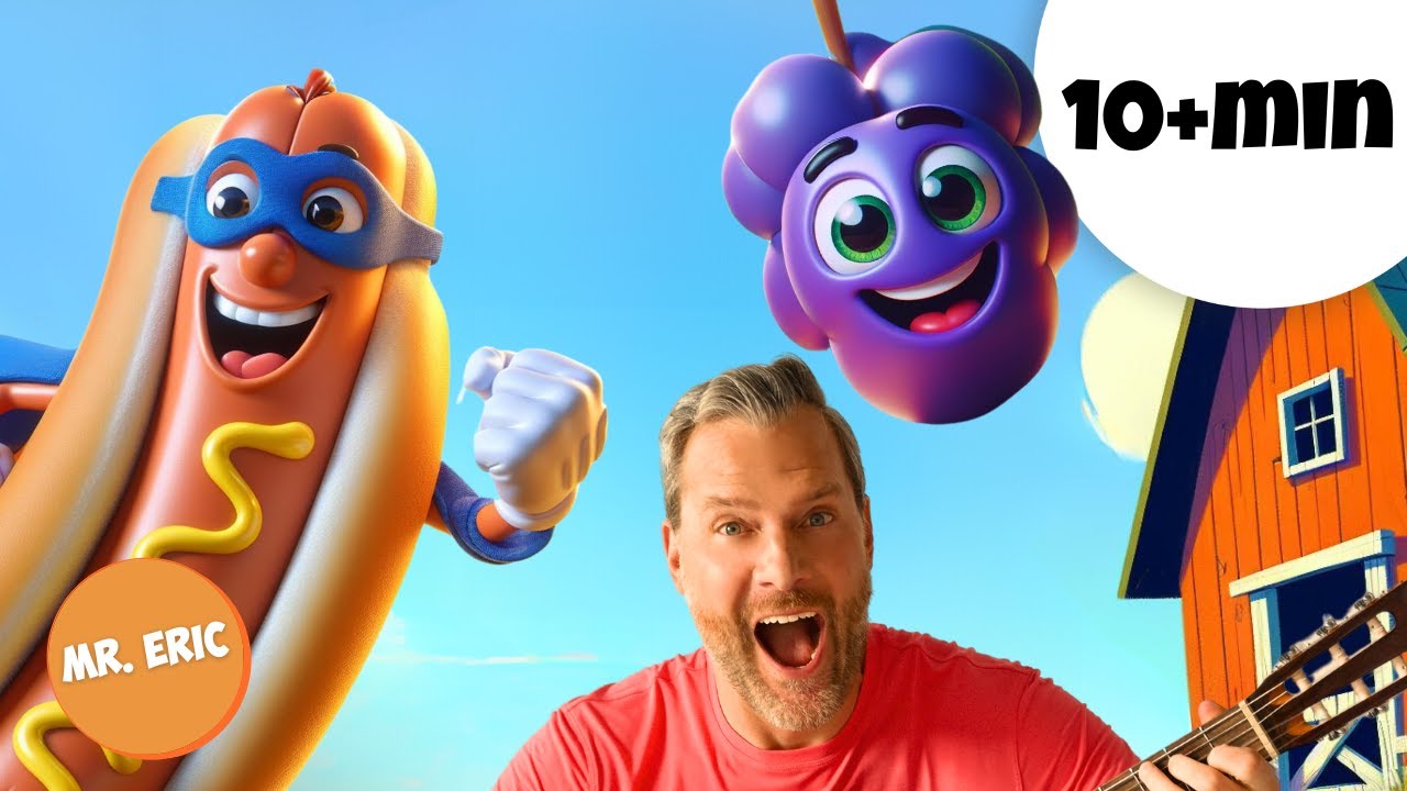 Are You A Hot Dog? 10+ Minute Silly Food Songs | Mr. Eric