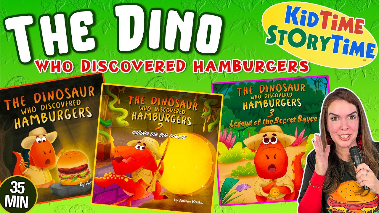 The DINOSAUR Who Discovered Hamburgers TRILOGY | 3 stories | dinosaur read aloud | 35 min read aloud