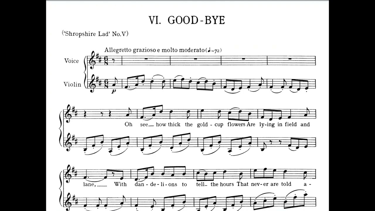 Vaughan Williams - Along the Field (1925) with score