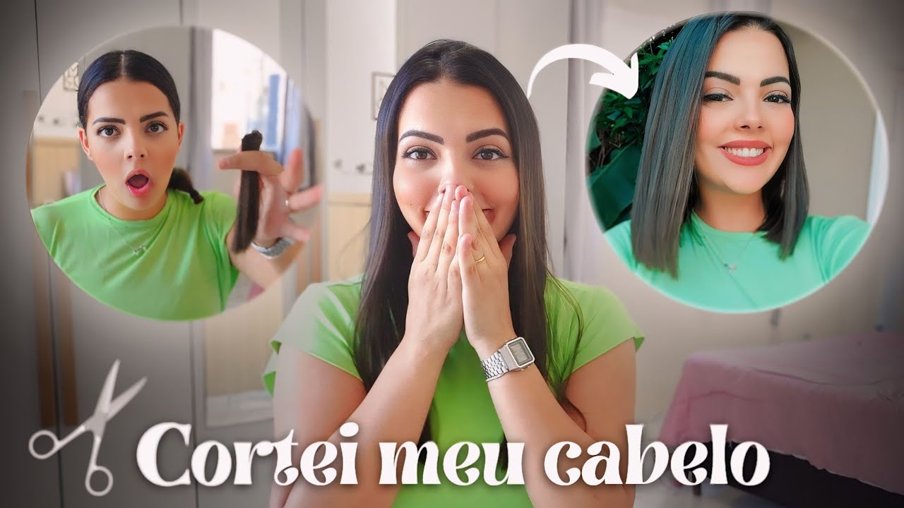 CORTEI MEU CABELO CURTO SOZINHA EM CASA! *ficou muito curto*😳