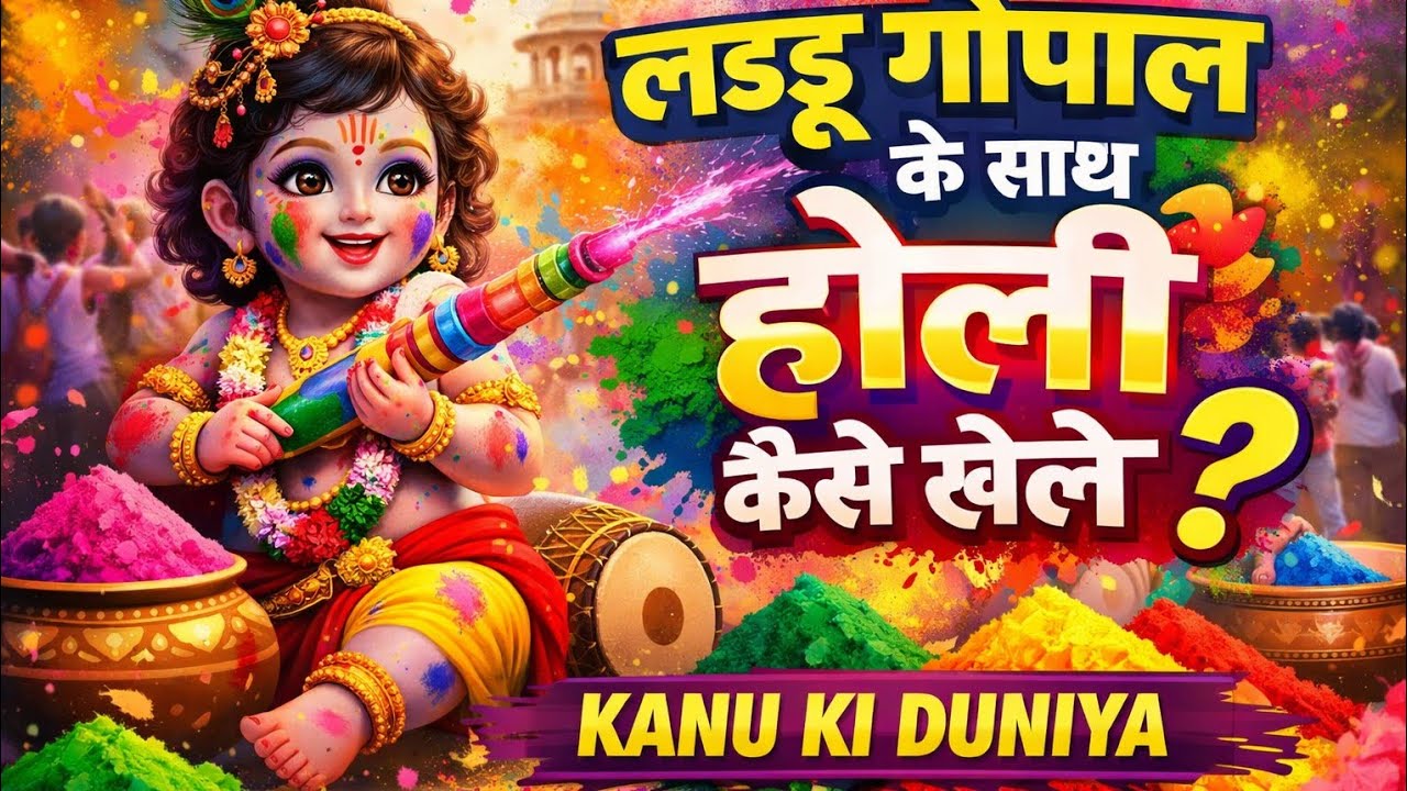 लड्डू गोपाल जी के साथ होली कैसे खेले 💗✨| होली खेलते वक्त यह गलती बिल्कुल भी मत करना 😨😲🤯#laddu #shyam