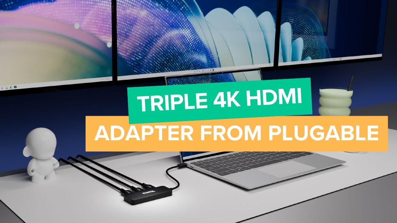 The Triple 4K HDMI adapter from Plugable (USBC-MSTH3)