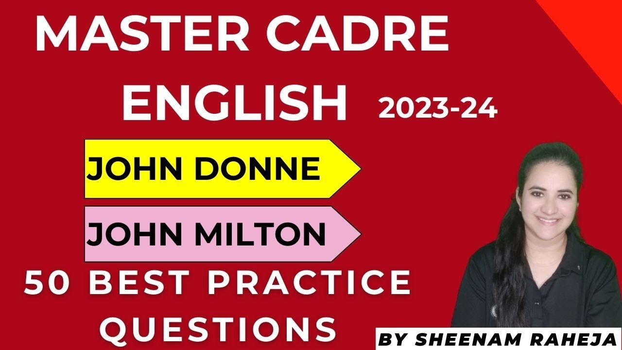 JOHN DONNE & JOHN MILTON- 50 MCQS - MASTERCADRE ENGLISH PUNJAB #mastercadreenglish #nvsenglish