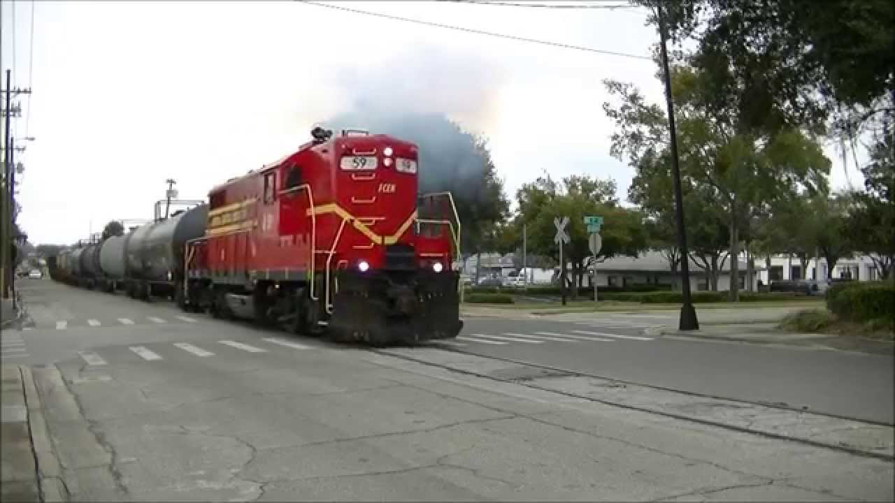 Florida Northern Railroad Street Running in Ocala, Florida