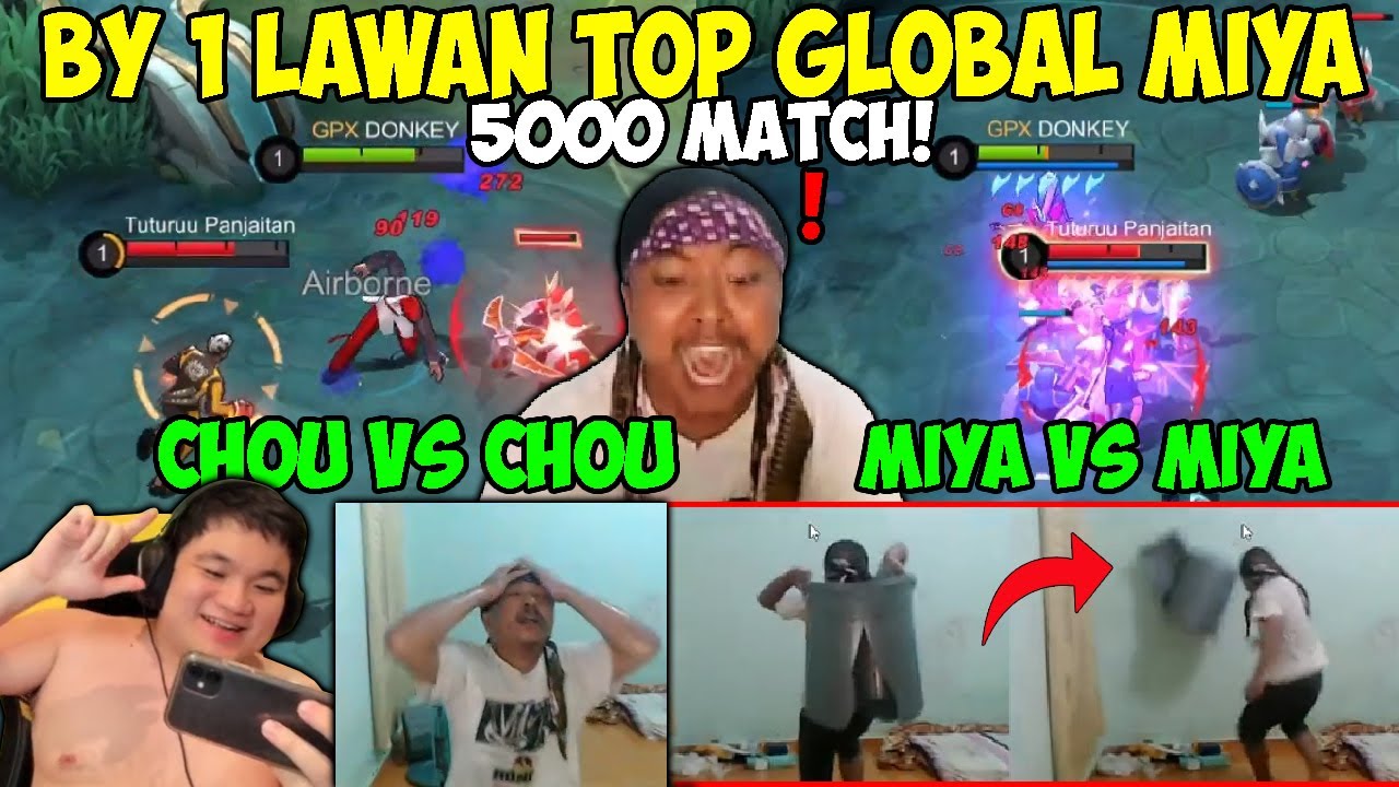 BY 1 LAWAN TOP GLOBAL MIYA KINTIL 5K MATCH!!! CHOU VS CHOU & MIYA VS MIYA!!!!!