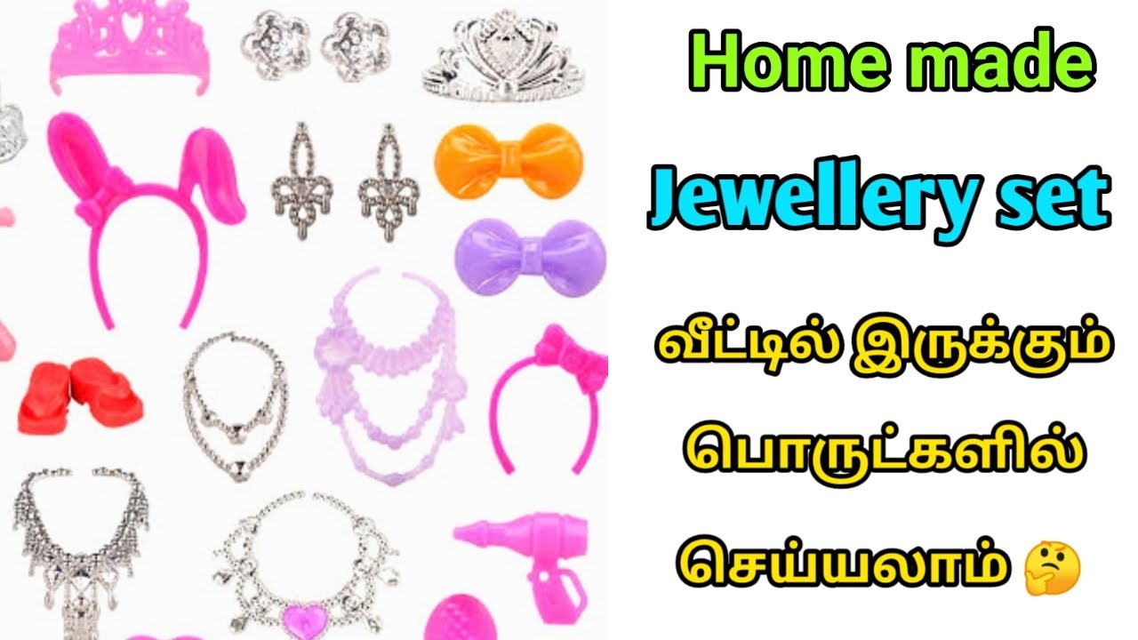 Home made jewellery set/ Barbie jewellery set/craft tamil