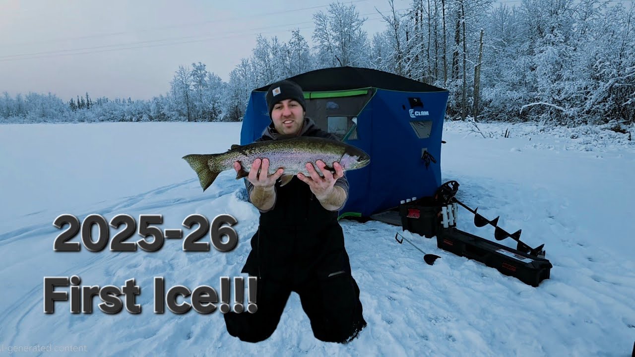 Alaska Icefishing | First Ice 2025-26 HUGE Trout!!! 