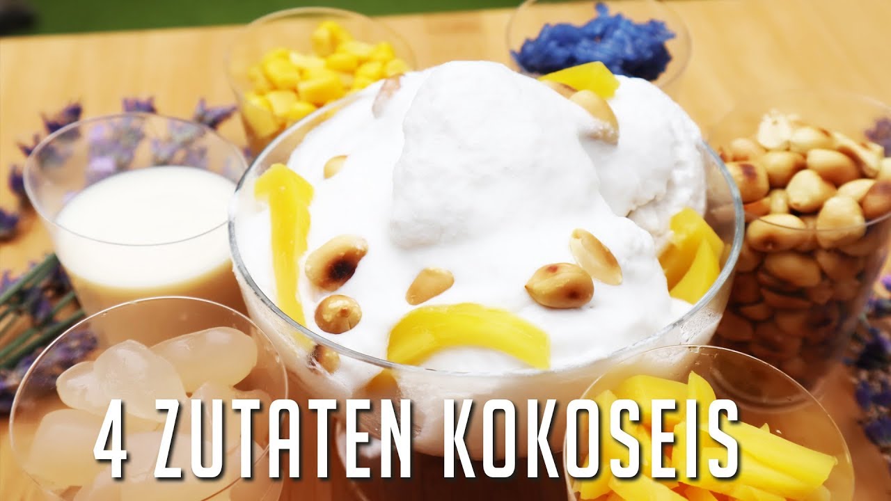 KOKOSEIS mit NUR 4 Zutaten OHNE Eismaschiene in 10 Minuten gemacht | vegan mit Kokosmilch