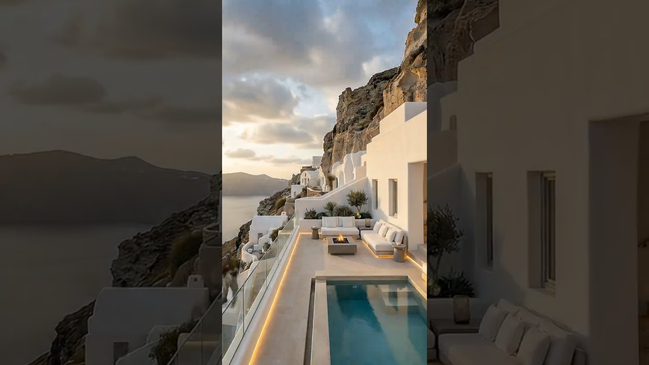 WAIT for the Infinity Pool Reveal… Santorini Cave Villa Glow Up 😳🌊