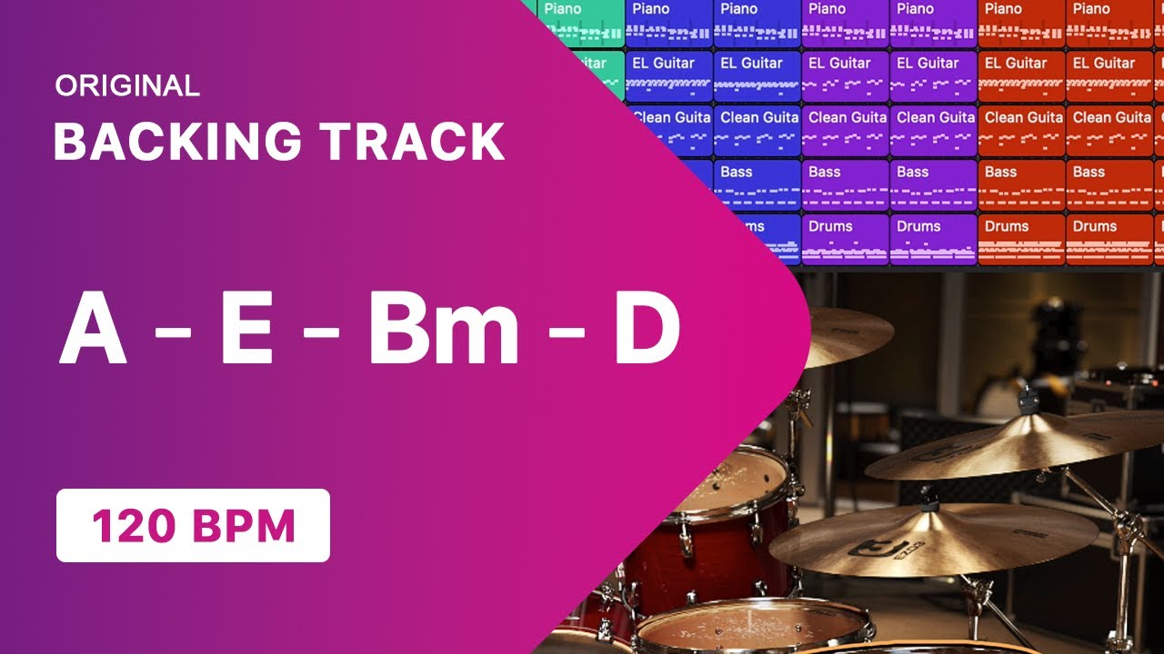 Pop Rock Backing Track in A E Bm D | 120 BPM | Guitar Backing Track
