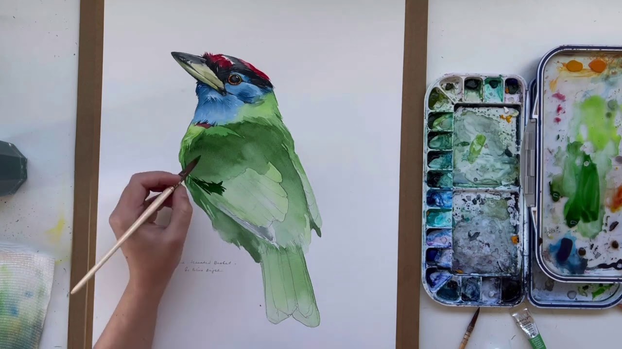 Painting Bird With Watercolor
