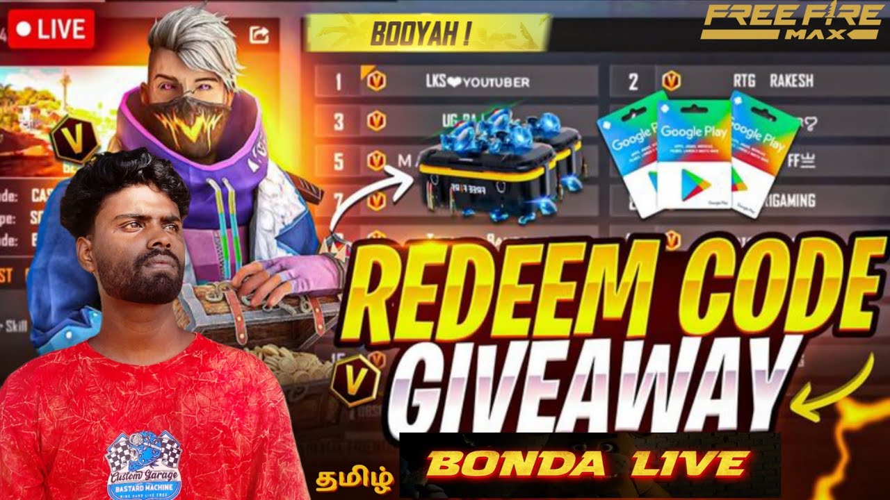 🔴 Bondagamig is Live Redeem code giveaway solo tournament kill point match freefire #ff#live#booyah