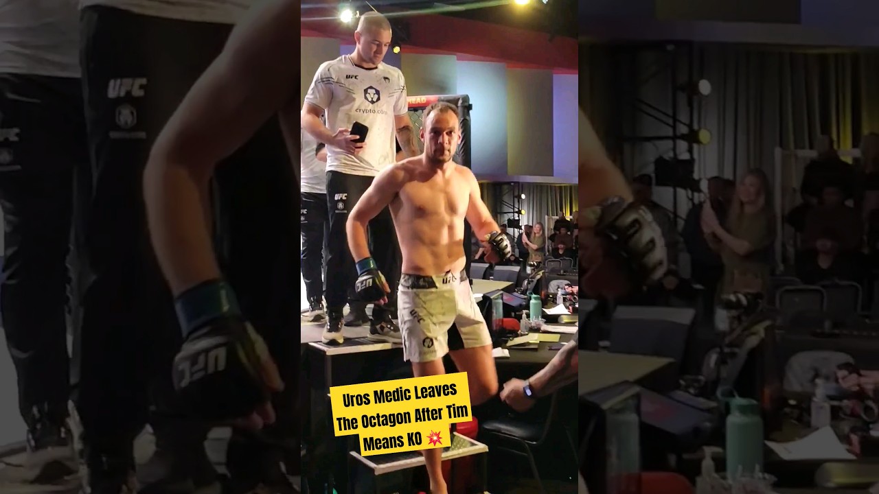 Uros Medic Leaves The Octagon After Tim Means KO At UFC Vegas 91 💥 #ufc #mma #ufcvegas #karynbryant