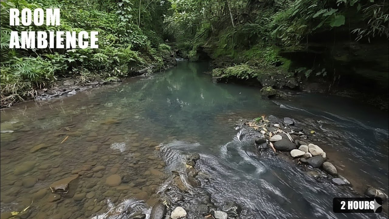 2 Hours of Gentle River Flow 🌿 Calm Nature Background for Sleep & TV Ambience